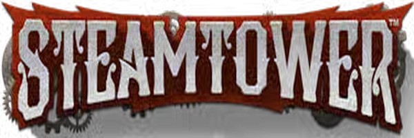 Steam Tower Slot online game logo by NetEnt on broswinner.com